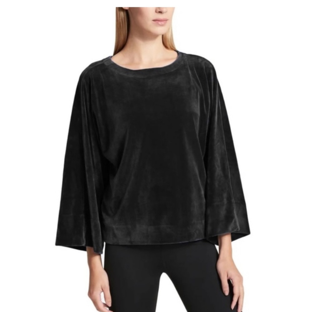 DKNY Velour Kimono sleeve top Black Large